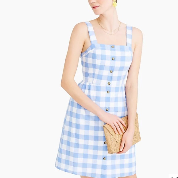 J. Crew Dresses & Skirts - 💎 NWT Host Pick Button Front Plaid Blue Dress 💎